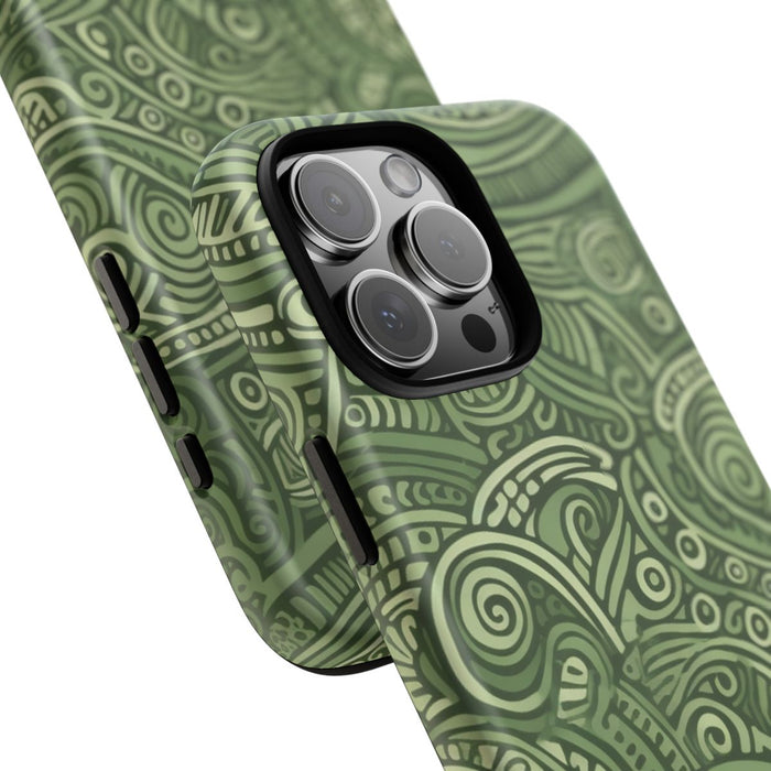 Abstract Groen Tribal Doodle Patroon