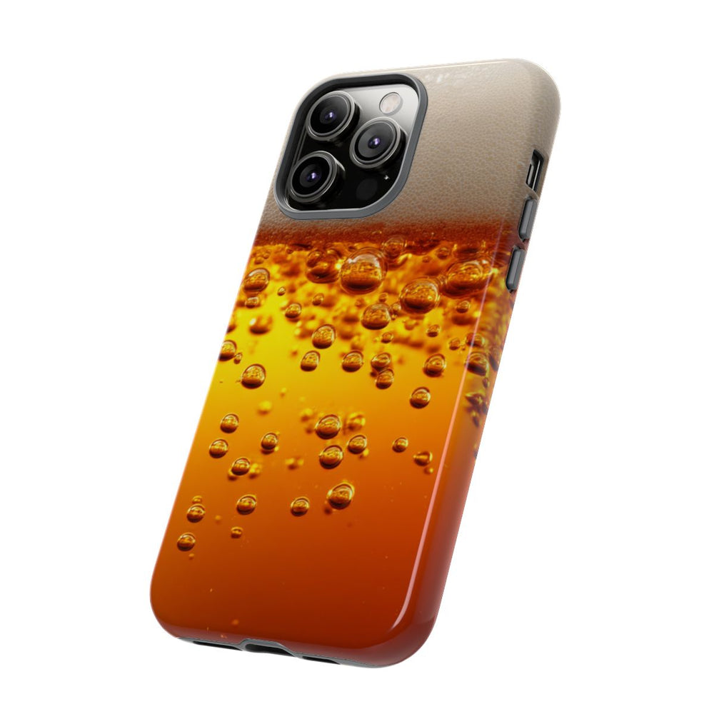 Amberkleurige Bierbellen van Dichtbij