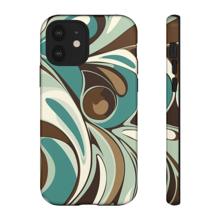 Abstracte Swirl in Teal en Bruin