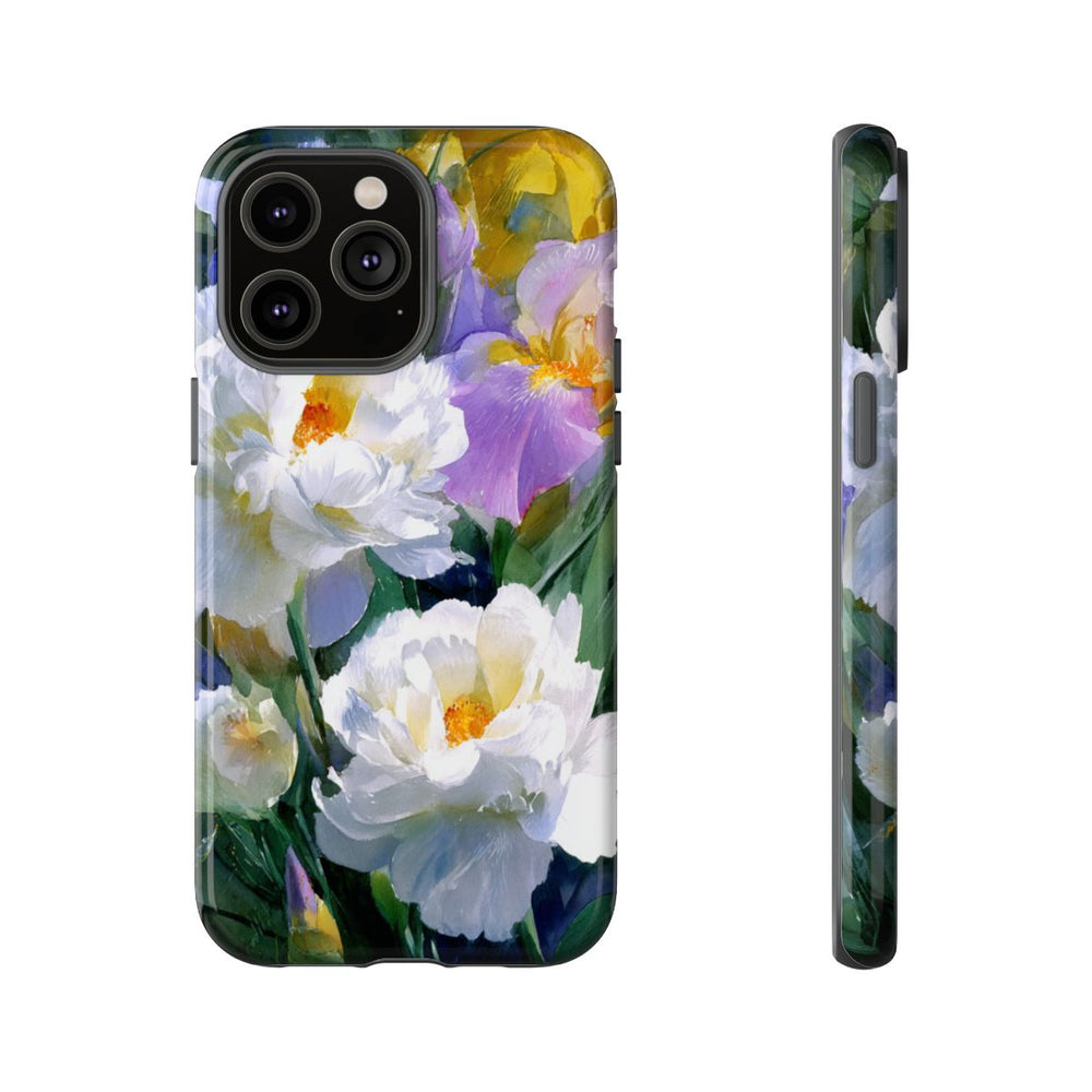 Grote Witte Pioenen en Lila Irissen