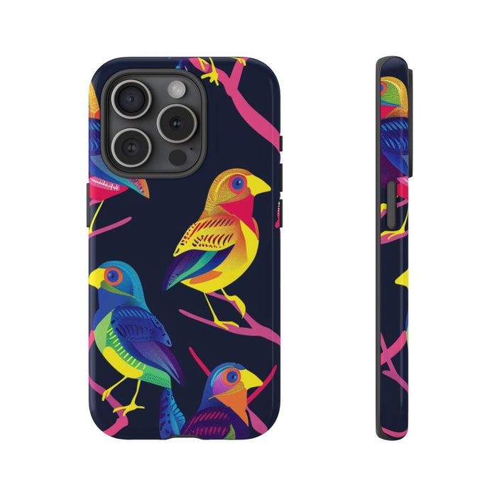 Neonkleurige Vogels op Takken