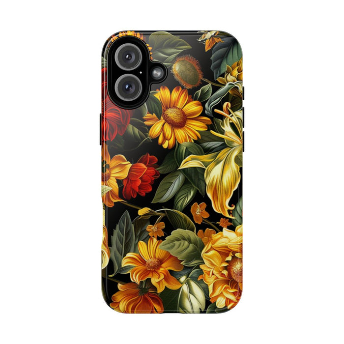 Vrolijk Gele en Rode Bloemenprint