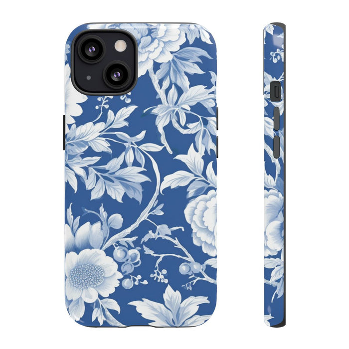 Blauw-Wit Bloemenpatroon