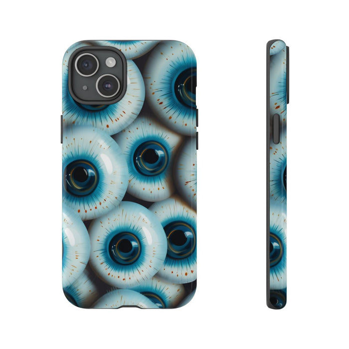 Glanzend Hoesje met Blauw Oogpatroon