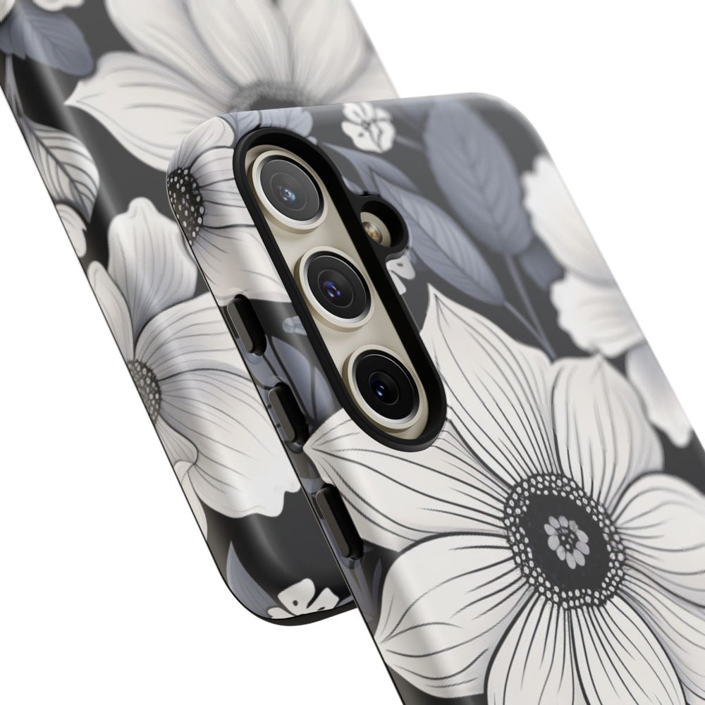 Zwart-Wit Bloemenpatroon