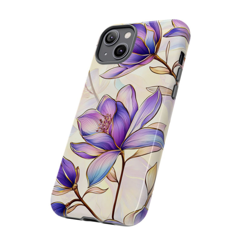 Paarse Magnolia's met Bloemenpatroon