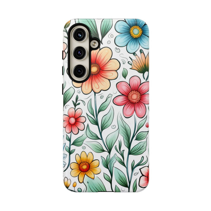 Kleurrijk Bloemenpatroon met Bladeren