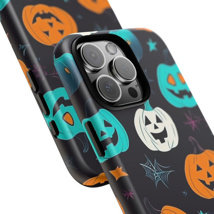 Vrolijk Gekleurde Halloween Pompoenen Patroon