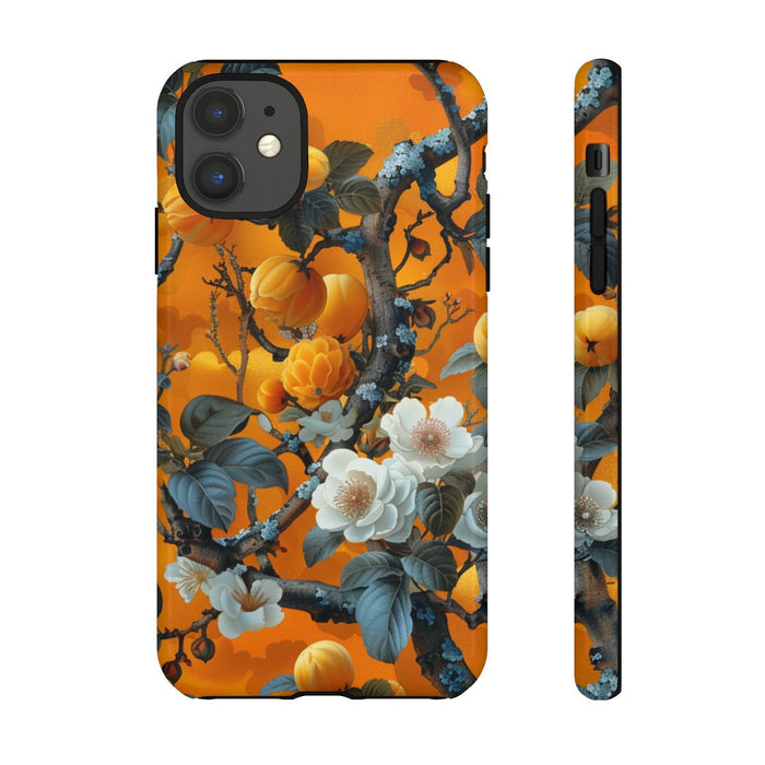 Vintage Botanisch Oranje Bloemenpatroon