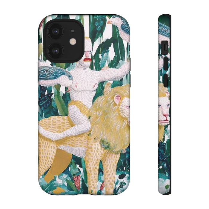 Surrealistische Man met Vogels op Leeuw