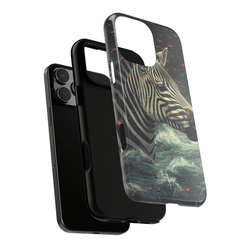 Zebra in Water met Gloeiende Vonken