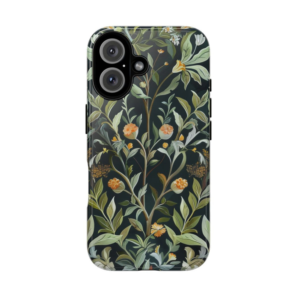 Gedetailleerde Botanische Illustratie met Oranje Bloemen