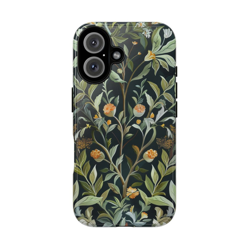 Gedetailleerde Botanische Illustratie met Oranje Bloemen