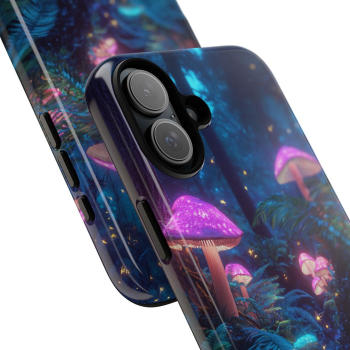 Gloeiende Paddenstoelen in een Sprookjesachtig Bos