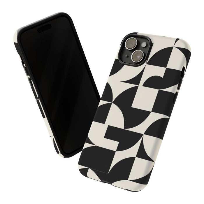 Zwart-Wit Geometrisch Abstract Patroon