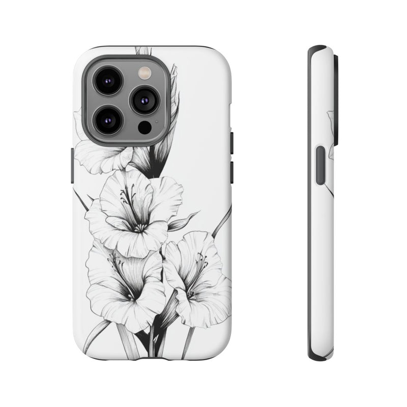 Fijne Lijn Gladiolen Bloemmotief