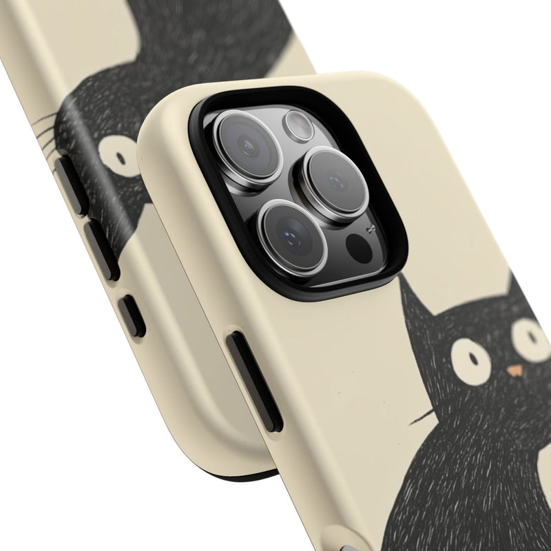 Zwarte Kat met Kom Illustratie