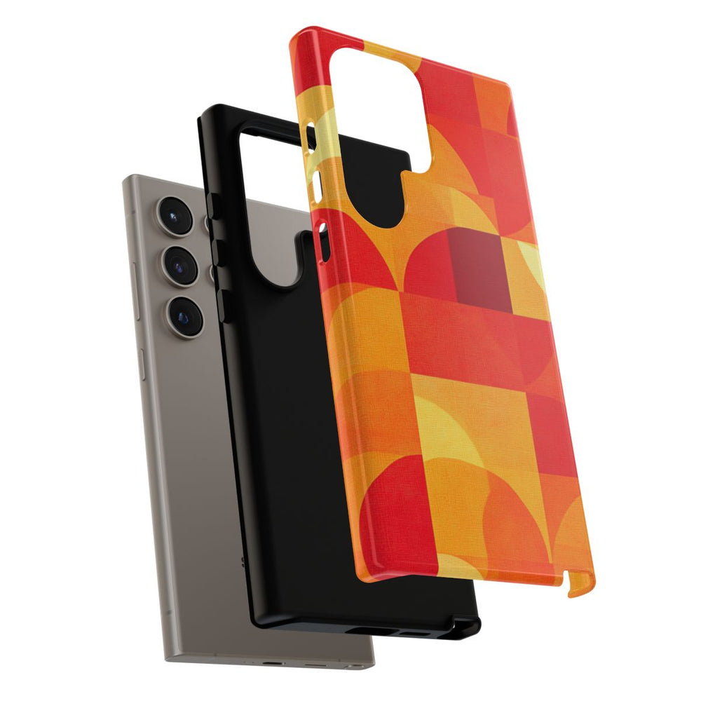 Geometrisch Rood- en Oranje-Patroon