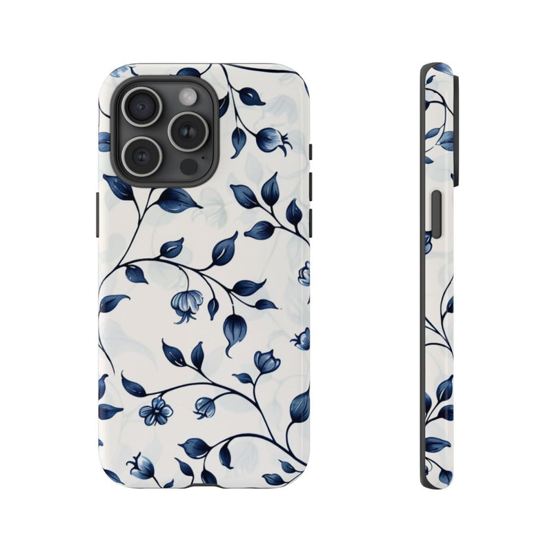 Blauw Bloemenrankenpatroon