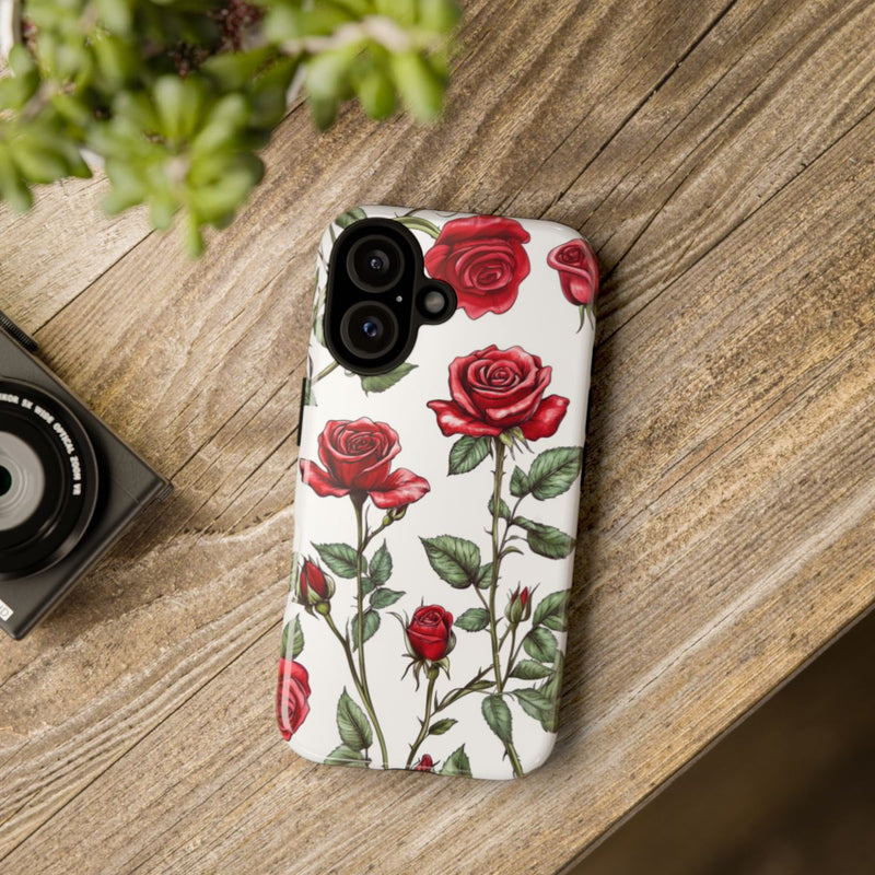Rode Rozen Botanisch Patroon
