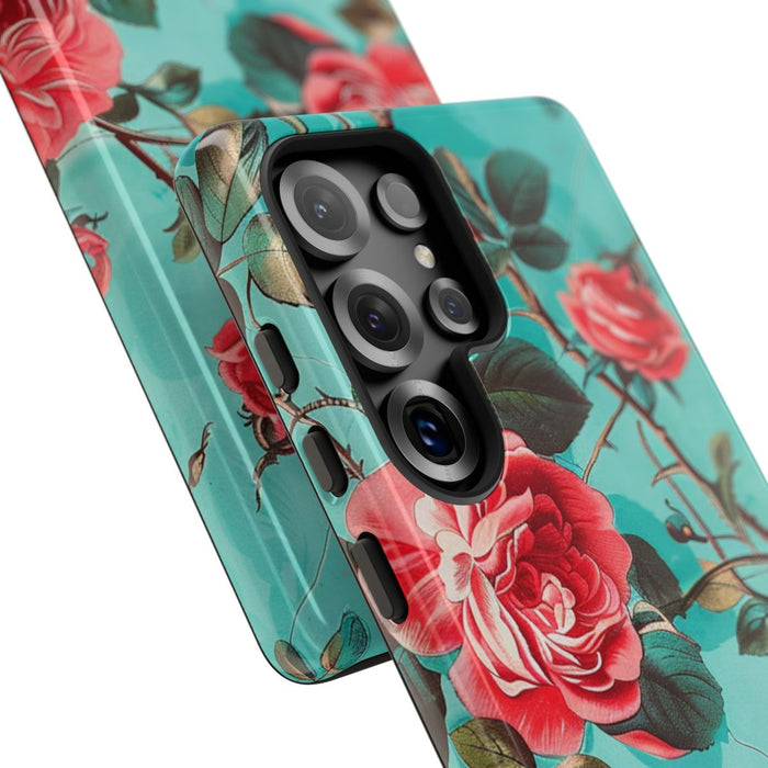 Rode Rozen op Turquoise Achtergrond