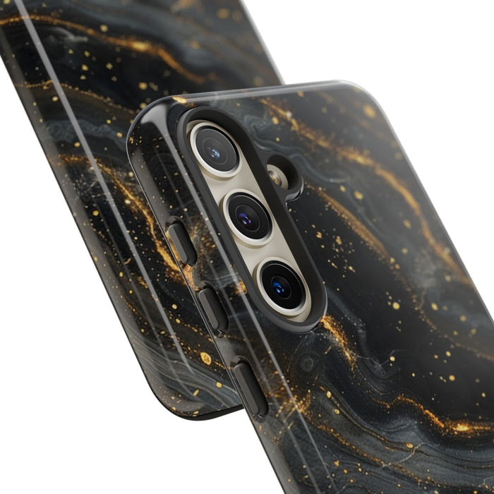 Zwart-Gouden Marmer Abstract Patroon