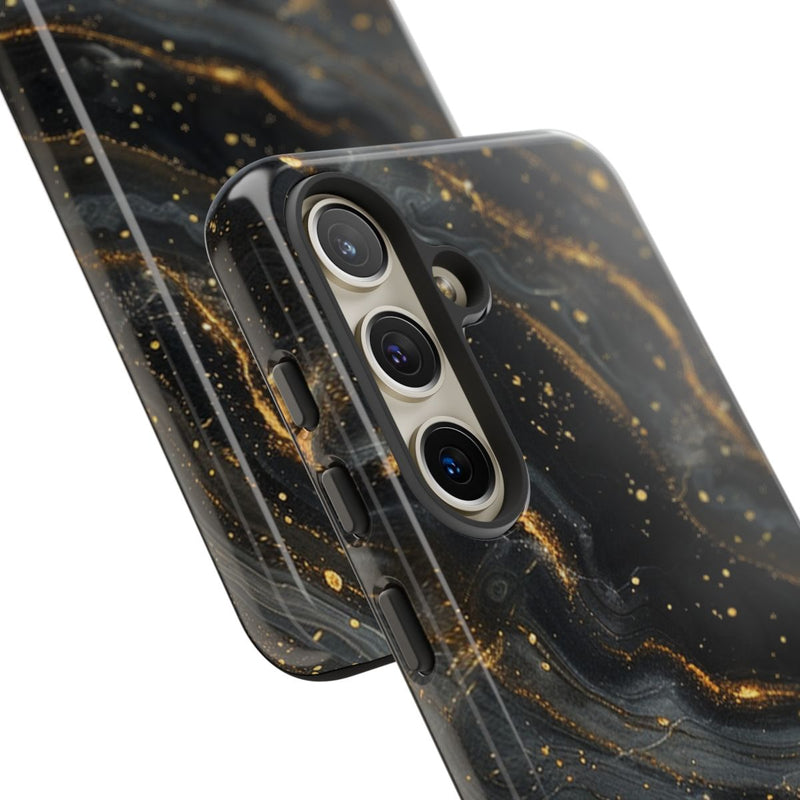 Zwart-Gouden Marmer Abstract Patroon