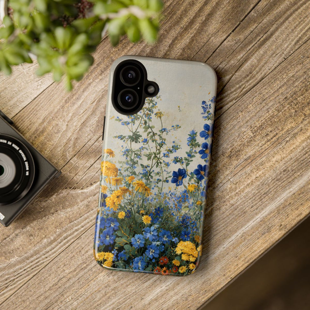 Blauwe en Gele Wilde Bloemen