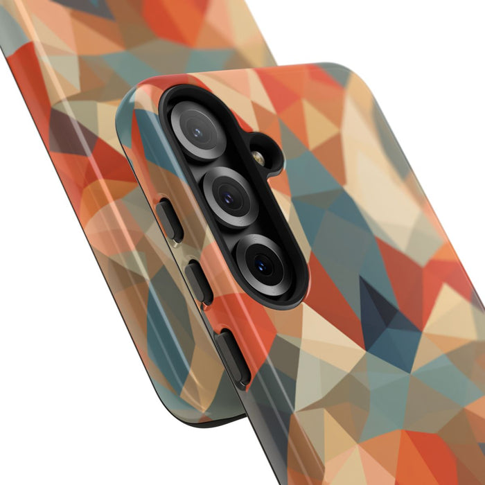 Geometrisch Abstract Patroon in Gedempte Warme Kleuren