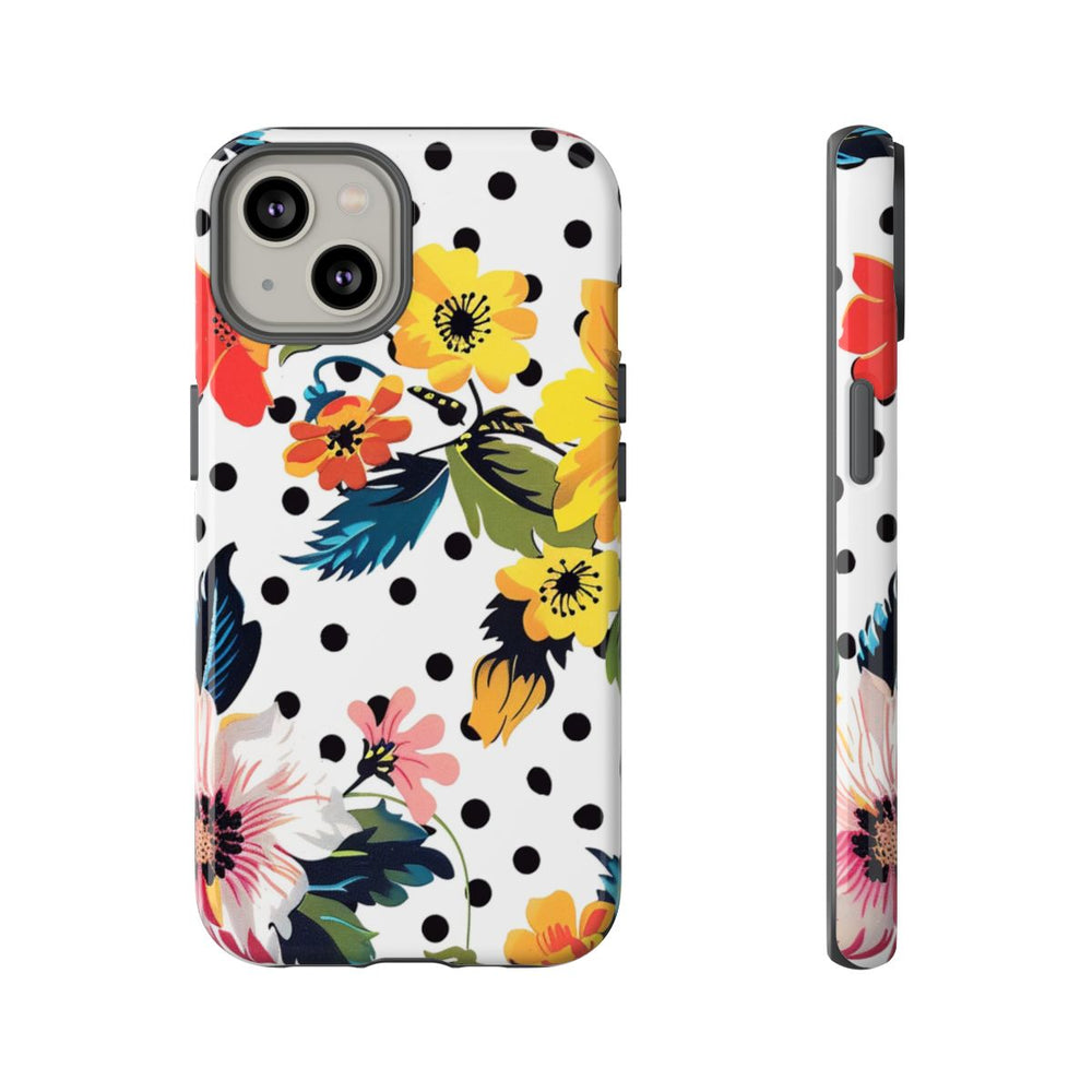 Kleurrijk Bloemenpatroon met Polkadots