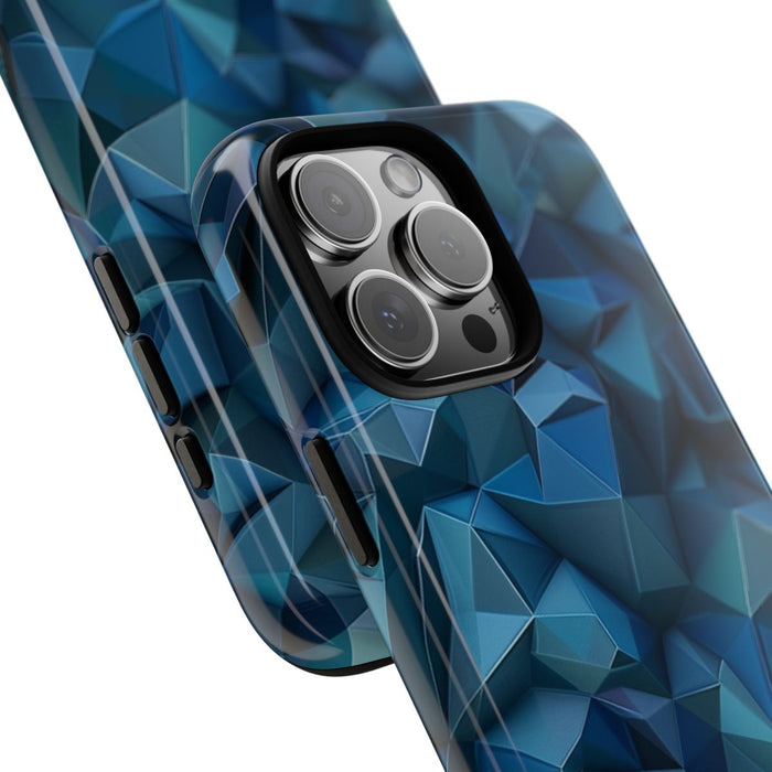 Diepblauw Geometrisch Polygonenpatroon