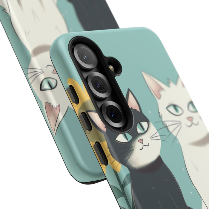 Twee Cartoonkatten met Zonnebloem