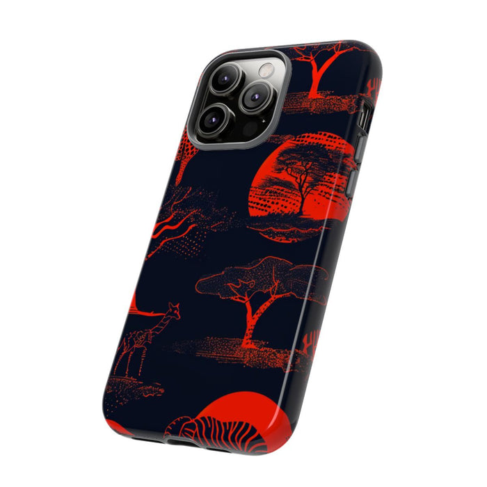 Rood Neon Afrikaans Dierenpatroon
