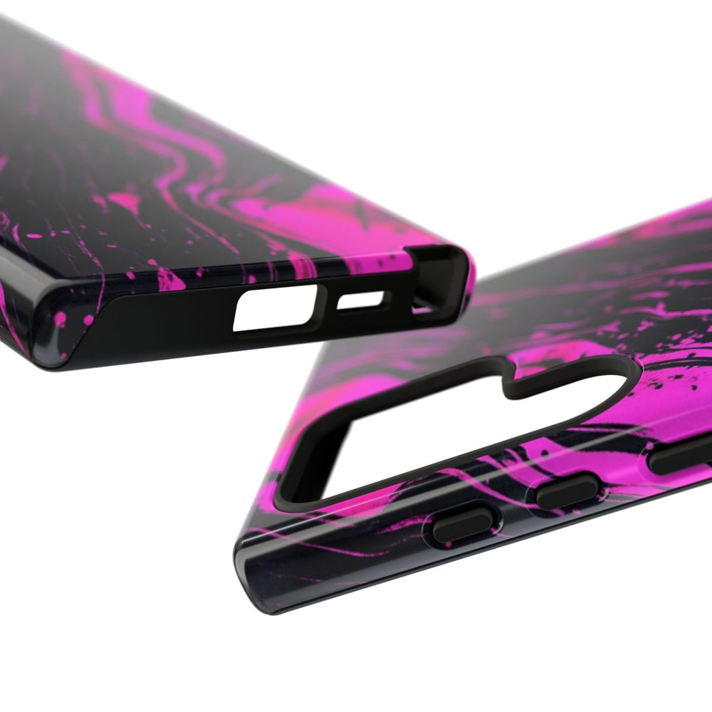 Neonroze en Zwart Abstract Patroon