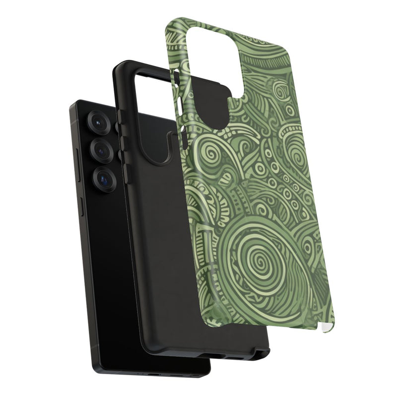 Abstract Groen Tribal Doodle Patroon