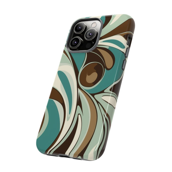 Abstracte Swirl in Teal en Bruin