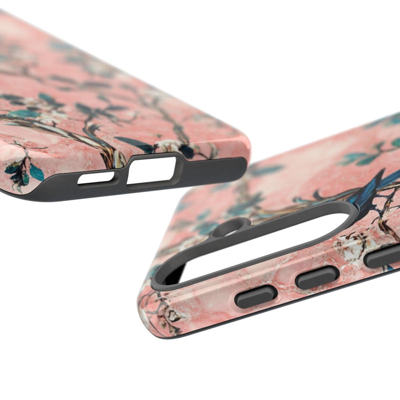 Exotische Vogels en Bloemen op Roze Marmer