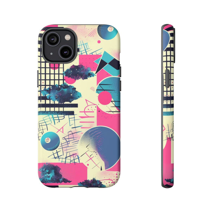Abstract Geometrisch Patroon in Roze en Blauw