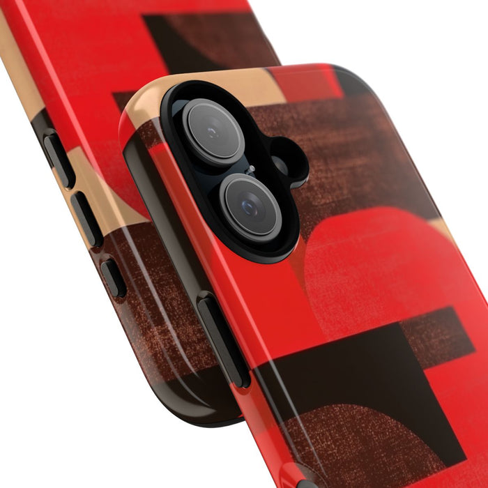 Rood-Bruin Geometrisch Abstract