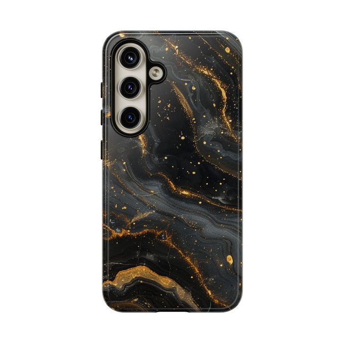 Zwart-Gouden Marmer Abstract Patroon