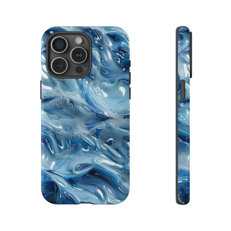 Blauw Abstract Golvend Patroon
