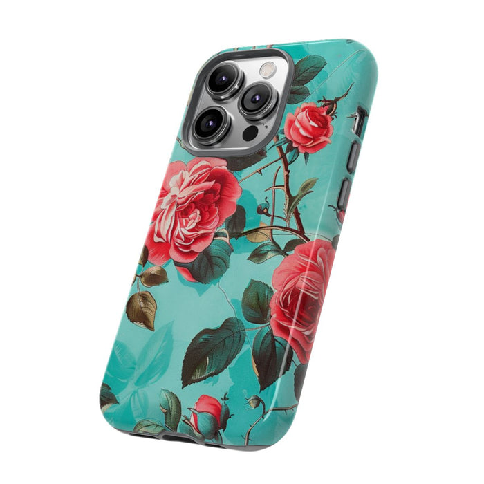 Rode Rozen op Turquoise Achtergrond