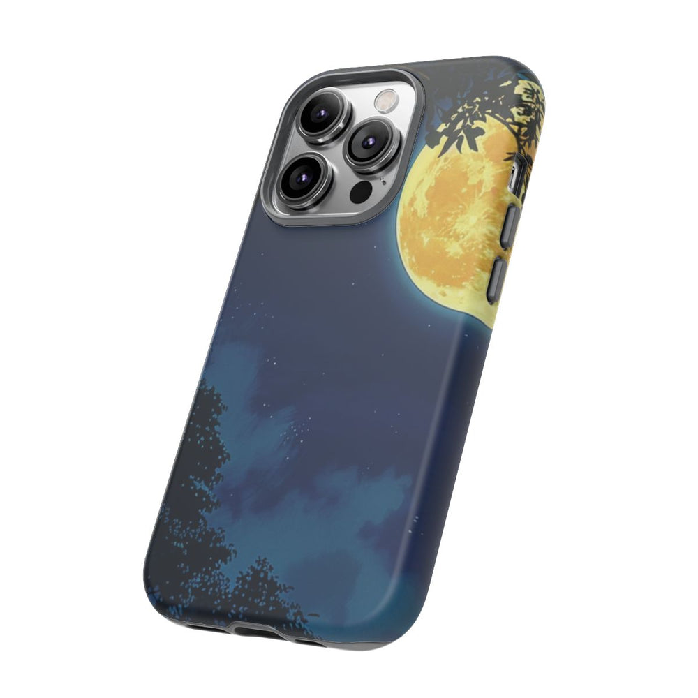 Gele Volle Maan in Nachtlandschap