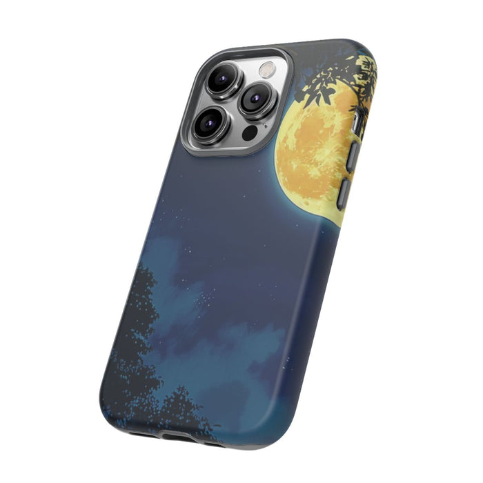 Gele Volle Maan in Nachtlandschap