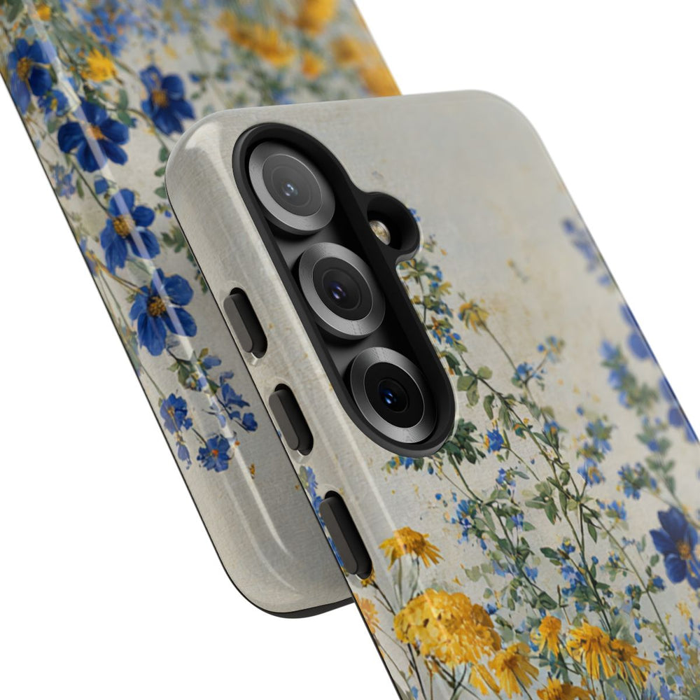 Blauwe en Gele Wilde Bloemen