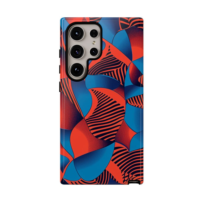 Levendig Rood-Blauw Abstract Patroon