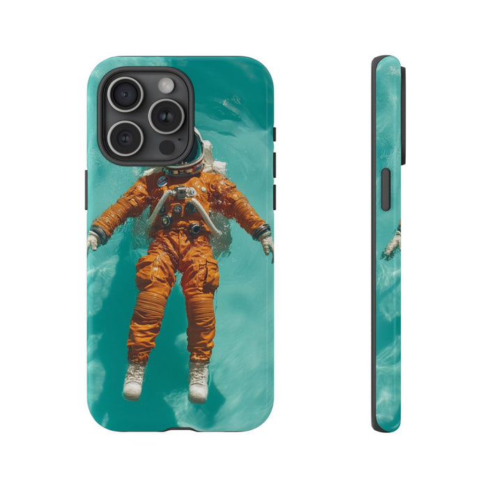 Astronaut in Oranje Pak Zwevend op Water