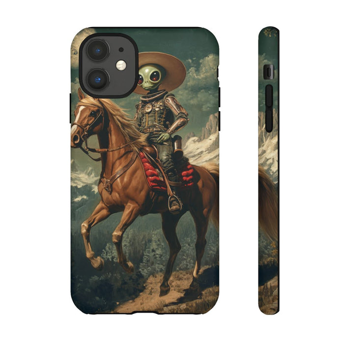 Buitenaardse Cowboy op Paard bij Volle Maan