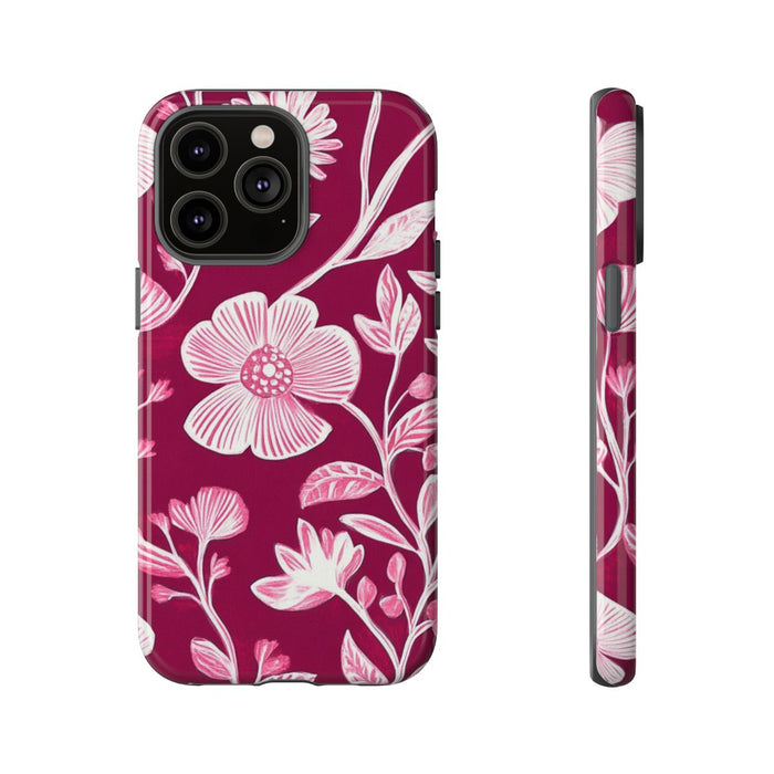 Roze en Witte Bloemenprint