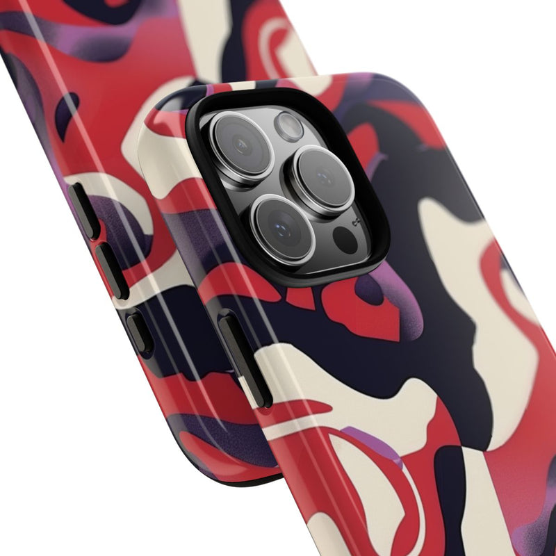 Abstract Rood-Zwart-Crème Patroon